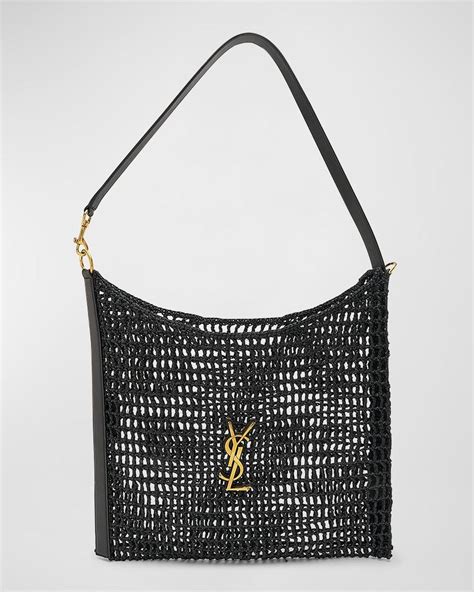 ysl black raffia tote|YSL raffia clutch.